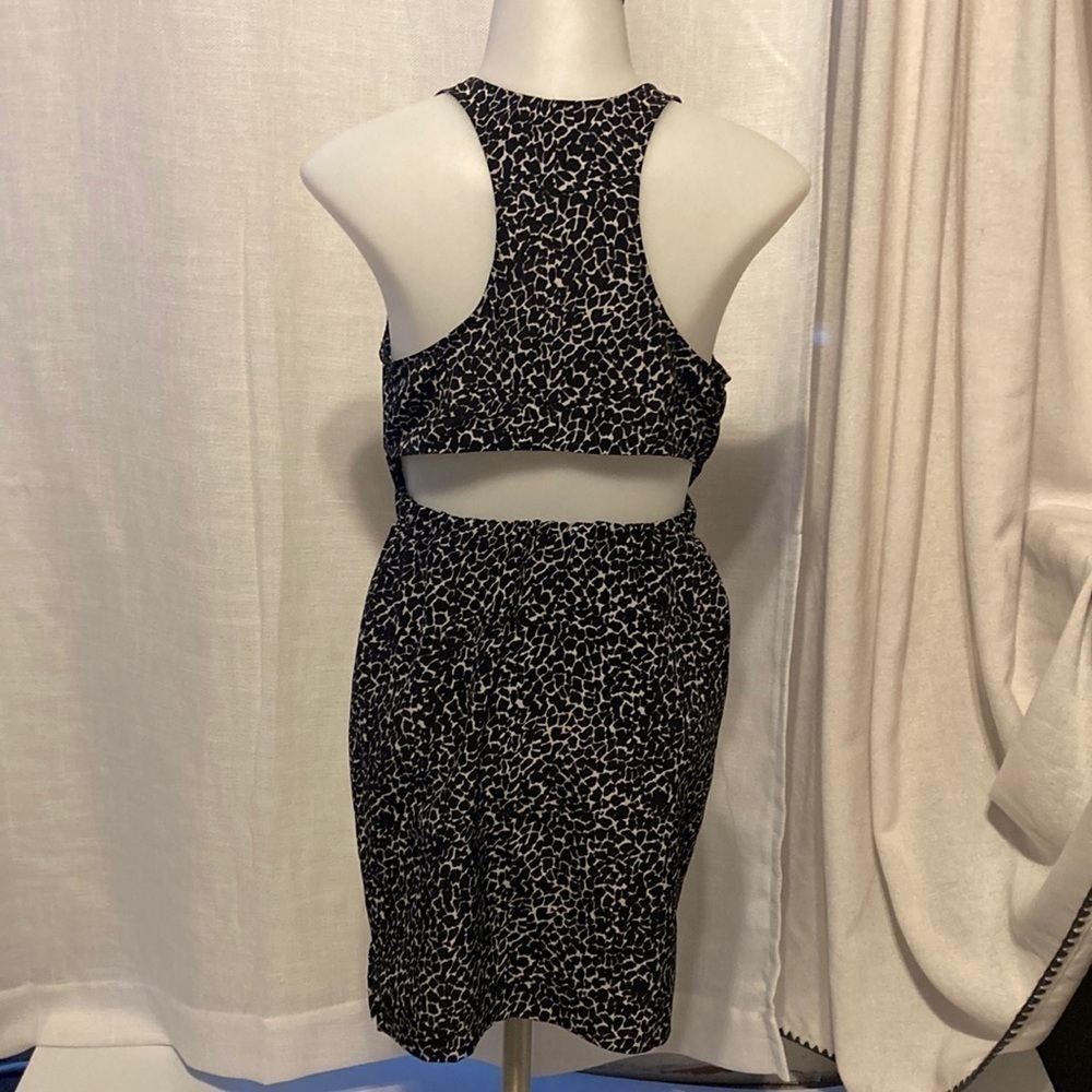 Xs reformed animal print pattern mini dress umpire waist open back